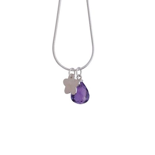 Flowers And Amethyst Necklace