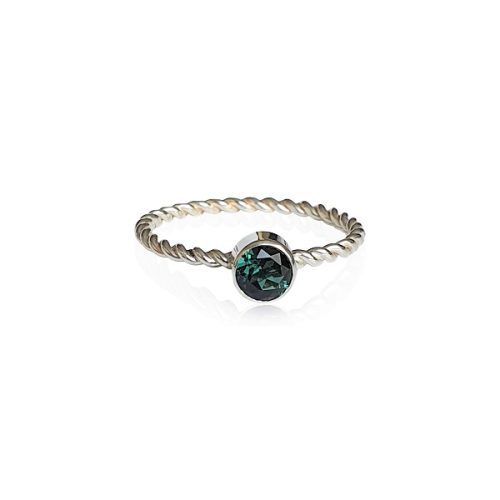 Twist Ring Green Tourmaline