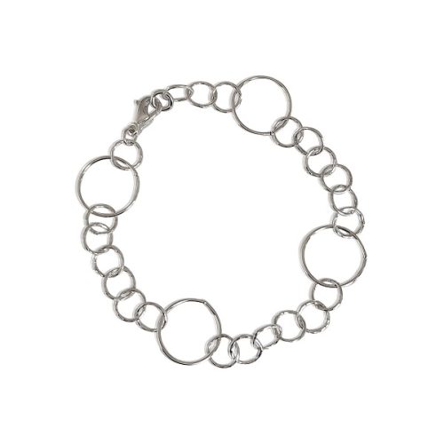 Silver Link Bracelet Circles