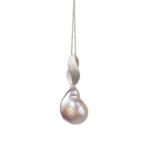 Zilveren Barok Parel Hanger