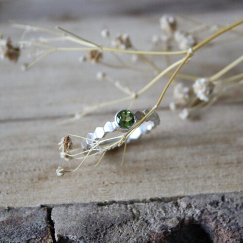 Zilveren Peridoot Ring Hexa