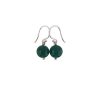 Silver Earrings Green Agate