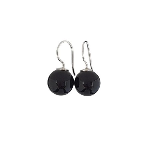 Silver Earrings Onyx