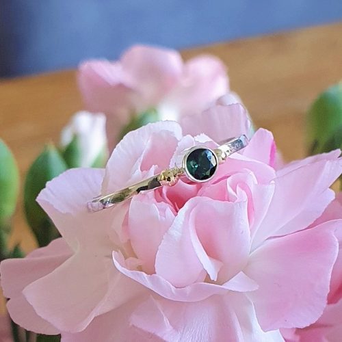 Silver Ring With Green Tourmaline