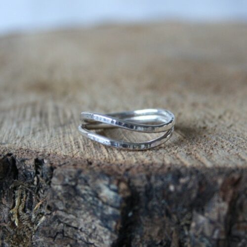 Zilveren Waves Hamerslag Ring