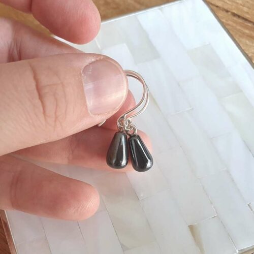 Silver Hematite Earrings