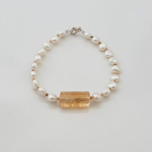 Pearl Citrine And Tourmaline Bracelet