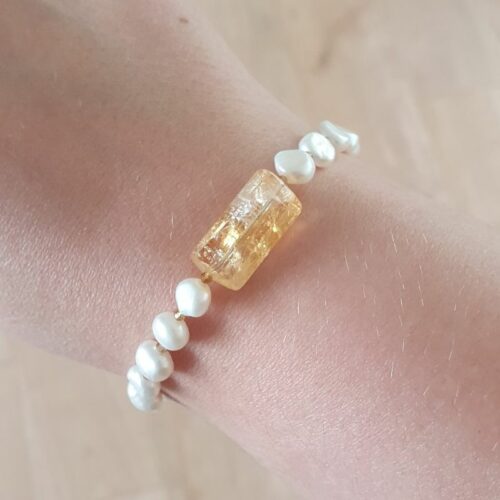 Pearl Citrine And Tourmaline Bracelet