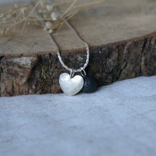 Zilveren Harten Diffuser Ketting