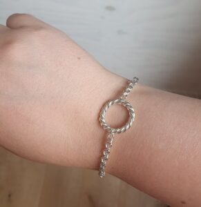 Zilveren Schakelarmband Twist