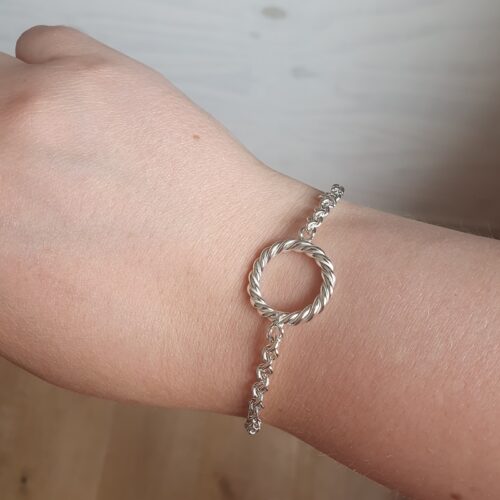 Zilveren Schakelarmband Twist