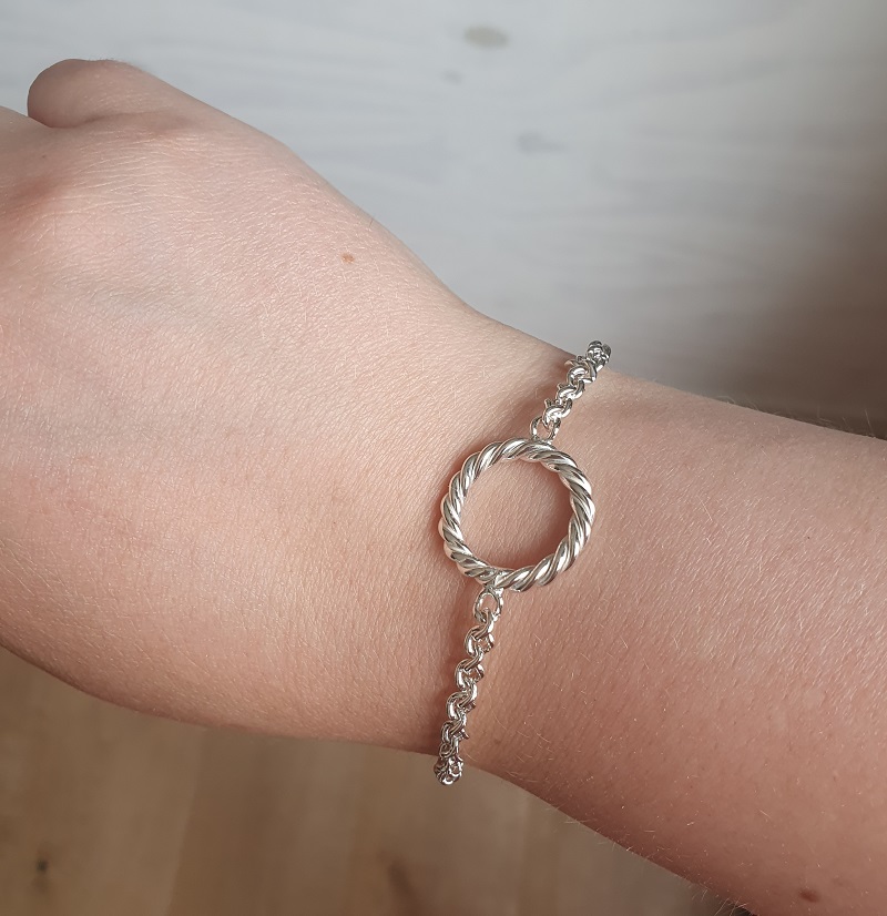 Zilveren Schakelarmband Twist