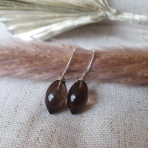 Elegant Silver Smoky Quartz Earrings