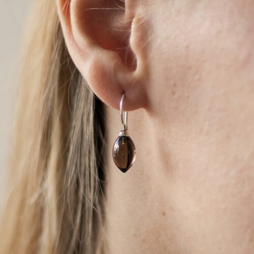 Elegante Zilveren Rookkwarts Oorbellen
