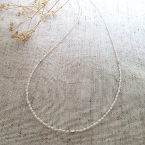Pearl Necklace With Silver Beads