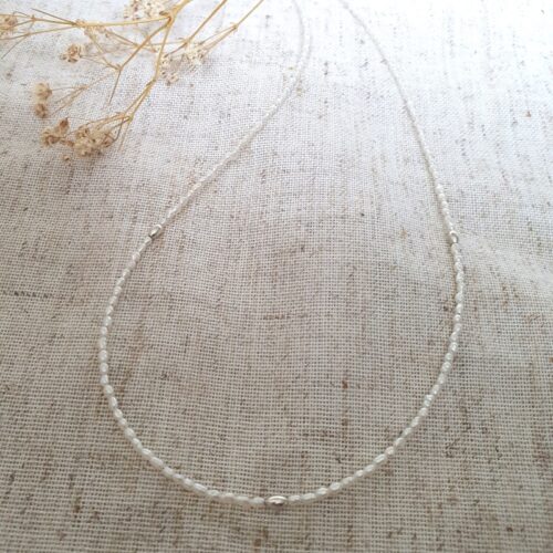 Pearl Necklace With Silver Beads