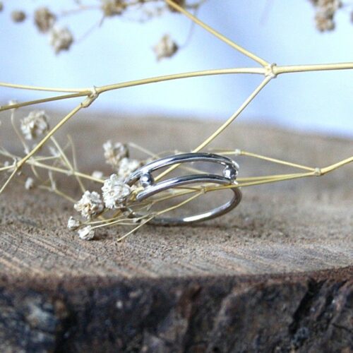 Zilveren Draadring Met Bolletjes