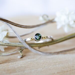 Groene Toermalijn Ring Zilver