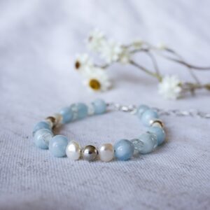 Zilveren Aquamarijn Mix Armband