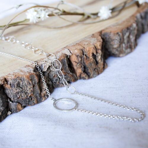 Zilveren Collier Ovaalpracht