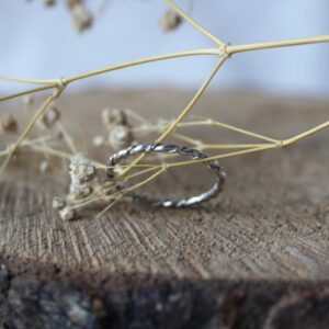 Zilveren Dubbele Twistring smal