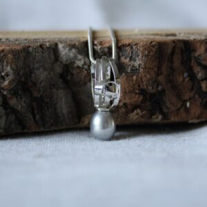 Zilveren Knoop Parelhanger